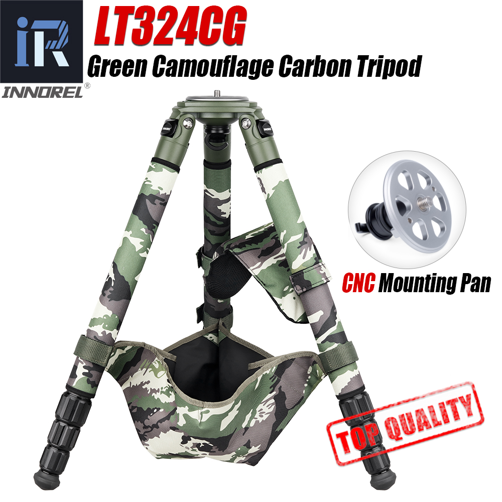 Heavy Equipment Video - INNOREL LT324CG 迷彩カーボンファイバー三脚プロフェッショナルバードウォッチングヘビーデューティ三脚スタンド Canon Nikon DSLR