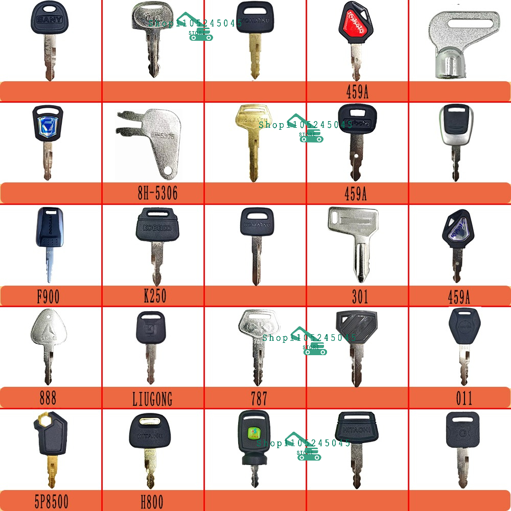Heavy Equipment Keys Master Set - 25個入り掘削機マスターキーセット 8H5306 サニー、コマツ 5P8500 H800 777