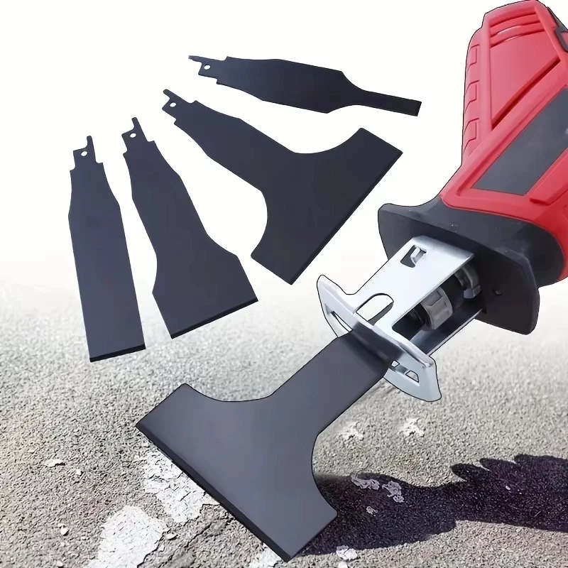 Heavy Equipment Blade - 4PC ヘビーデューティーレシプロソーブレードセット 鋼タイルパテ除去用 壁地面削りドリルアクセサリー タイル除去用