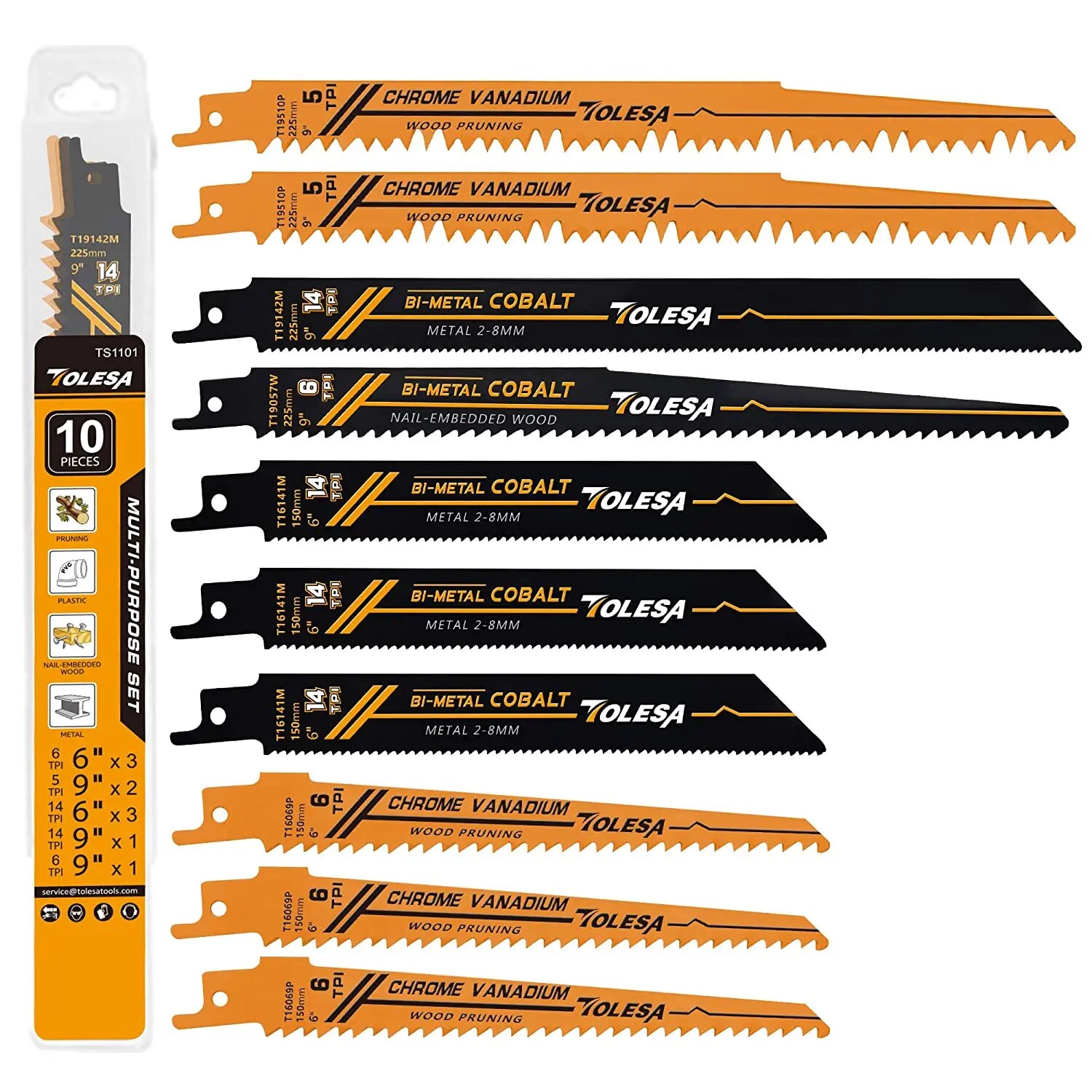 Heavy Equipment Blade - TOLESA 10 個往復バイメタル鋸刃木材剪定 PVC 切断重金属切断金属チューブシート窓ドア用