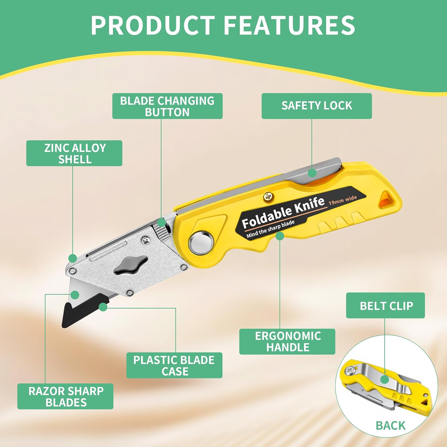 キッチンボックスカッター、ハンドル付き折りたたみ式ユーティリ - Heavy Equipment Blade のレビューと価格