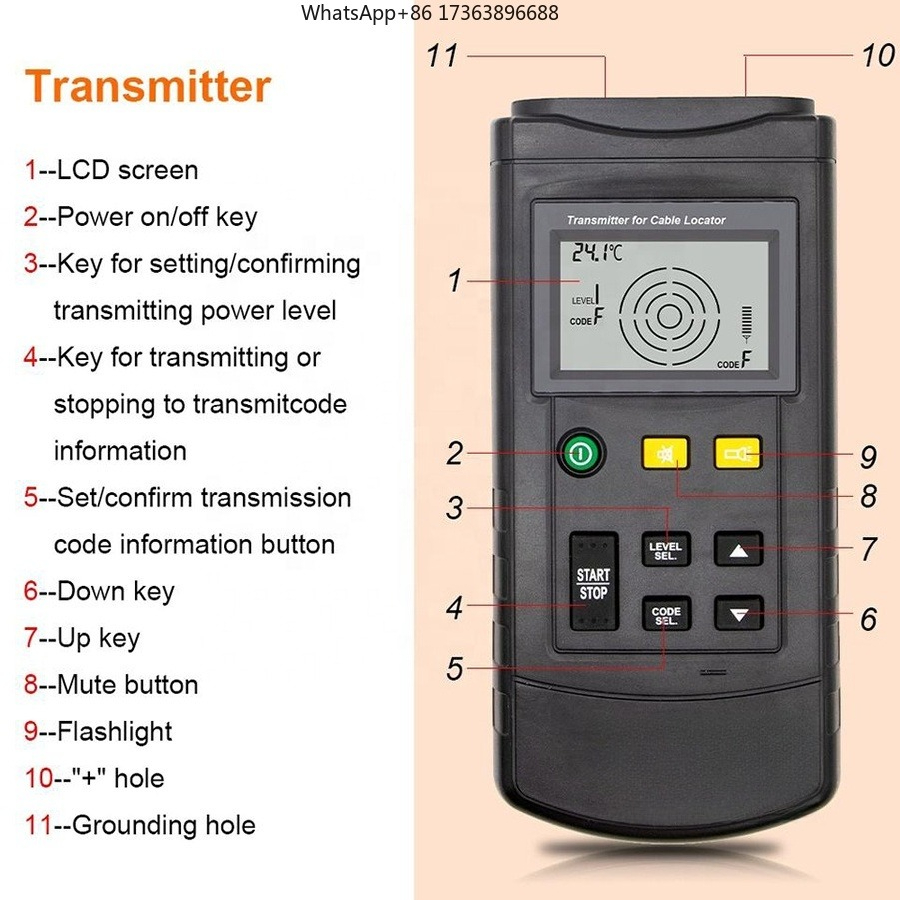 RuoShui 7501 ケーブルロケーター 12V-400 - Underground Cable Detector のレビューと価格