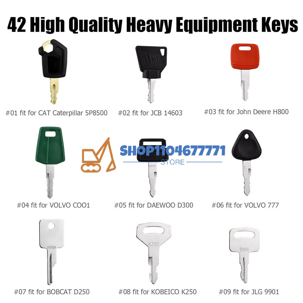 42 キー重機建設点火キー用キャタピラ Jcb ヤンマーコベ - Heavy Equipment Keys Master Set のレビューと価格