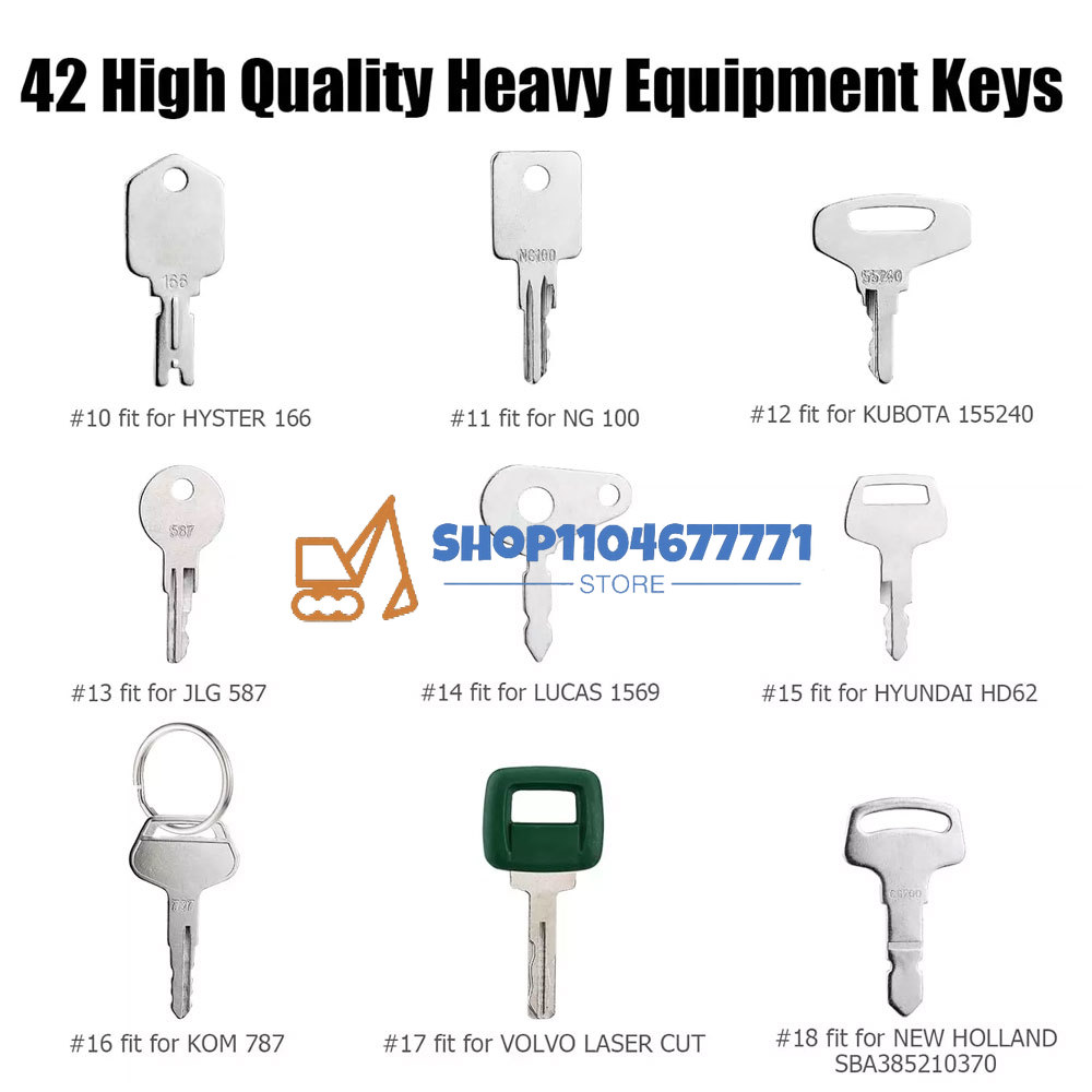 42 キー重機建設点火キー用キャタピラ Jcb ヤンマーコベ - Heavy Equipment Keys Master Set のレビューと価格