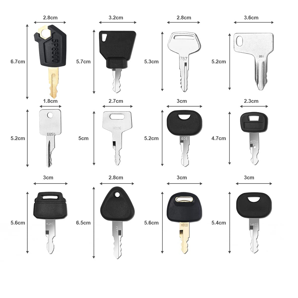 12 個重機建設点火キーセット機械キー農業 + 重機械 Ca - Heavy Equipment Keys Master Set のレビューと価格