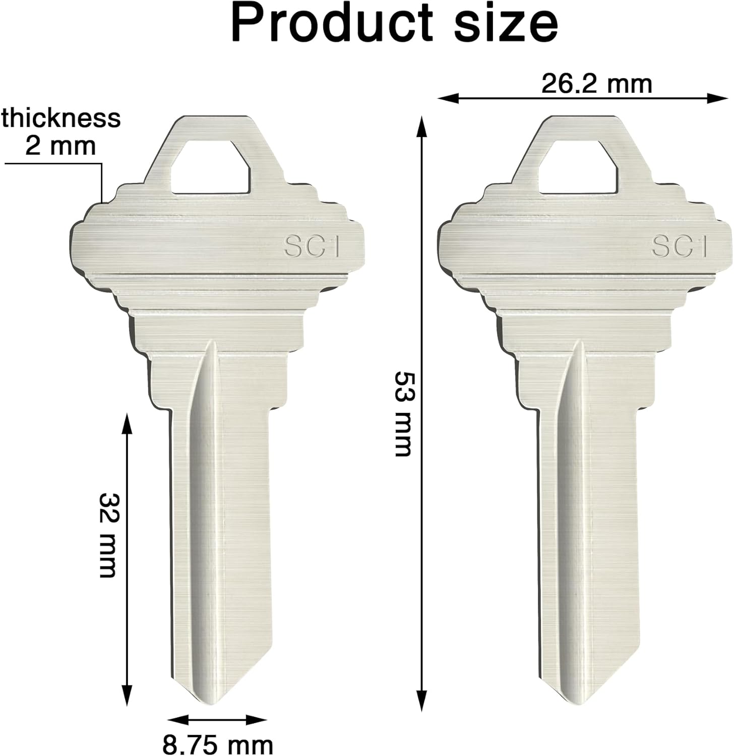 SC1ブランクキーブランク、住宅用ドアロック用標準合金カット - Heavy Equipment Keys Master Set のレビューと価格